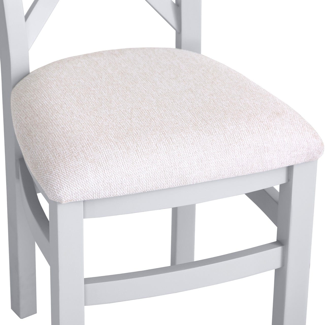 Eaton Grey Painted Oak Cross Back Dining Chair Fabric Seat