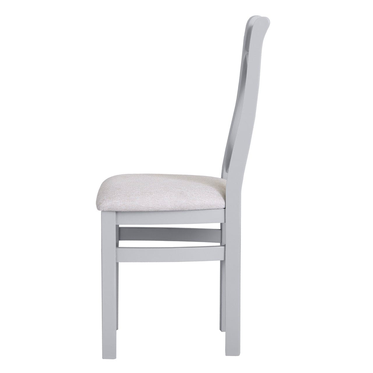 Eaton Grey Painted Oak Cross Back Dining Chair Fabric Seat