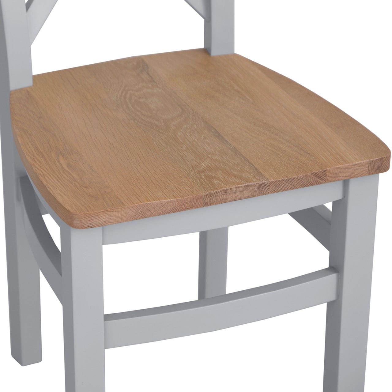 Eaton Grey Painted Oak Cross Back Dining Chair Wooden Seat