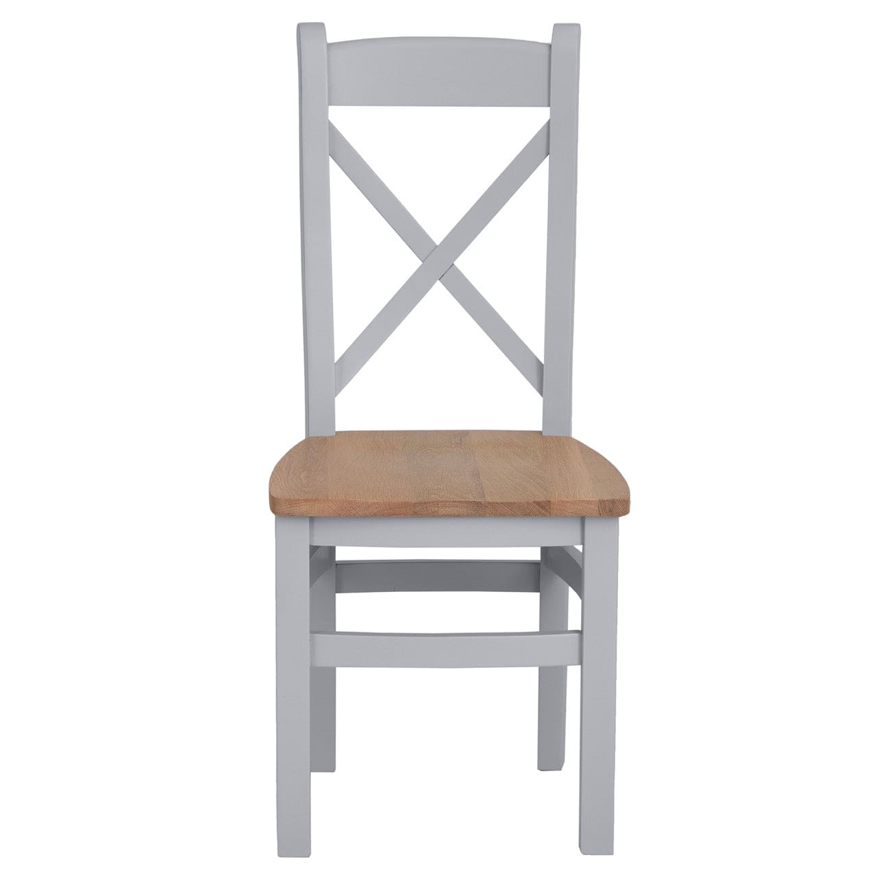 Eaton Grey Painted Oak Cross Back Dining Chair Wooden Seat