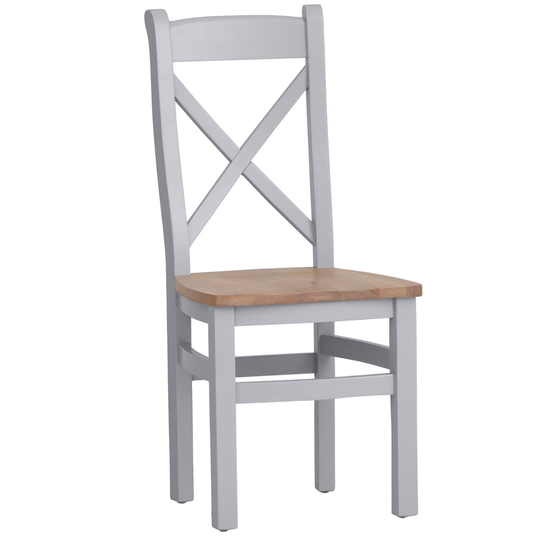 Eaton Grey Painted Oak Cross Back Dining Chair Wooden Seat