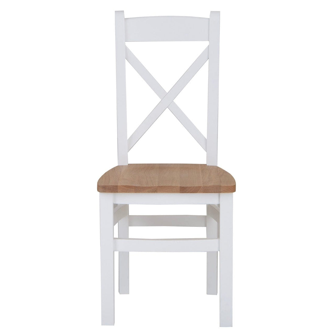 Eaton White Painted Oak Cross Back Dining Chair Wooden Seat