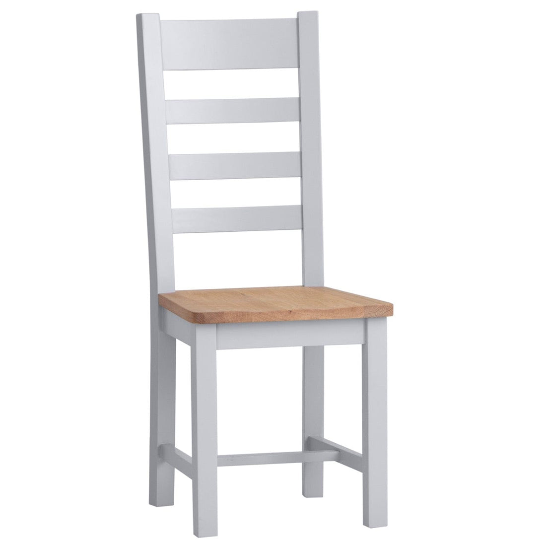 Eaton Grey Painted Oak Ladder Back Dining Chair Wooden Seat