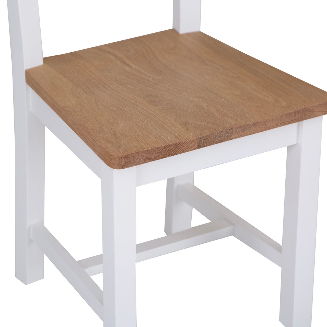 Eaton White Painted Oak Ladder Back Dining Chair Wooden Seat