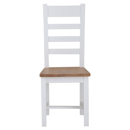 Eaton White Painted Oak Ladder Back Dining Chair Wooden Seat