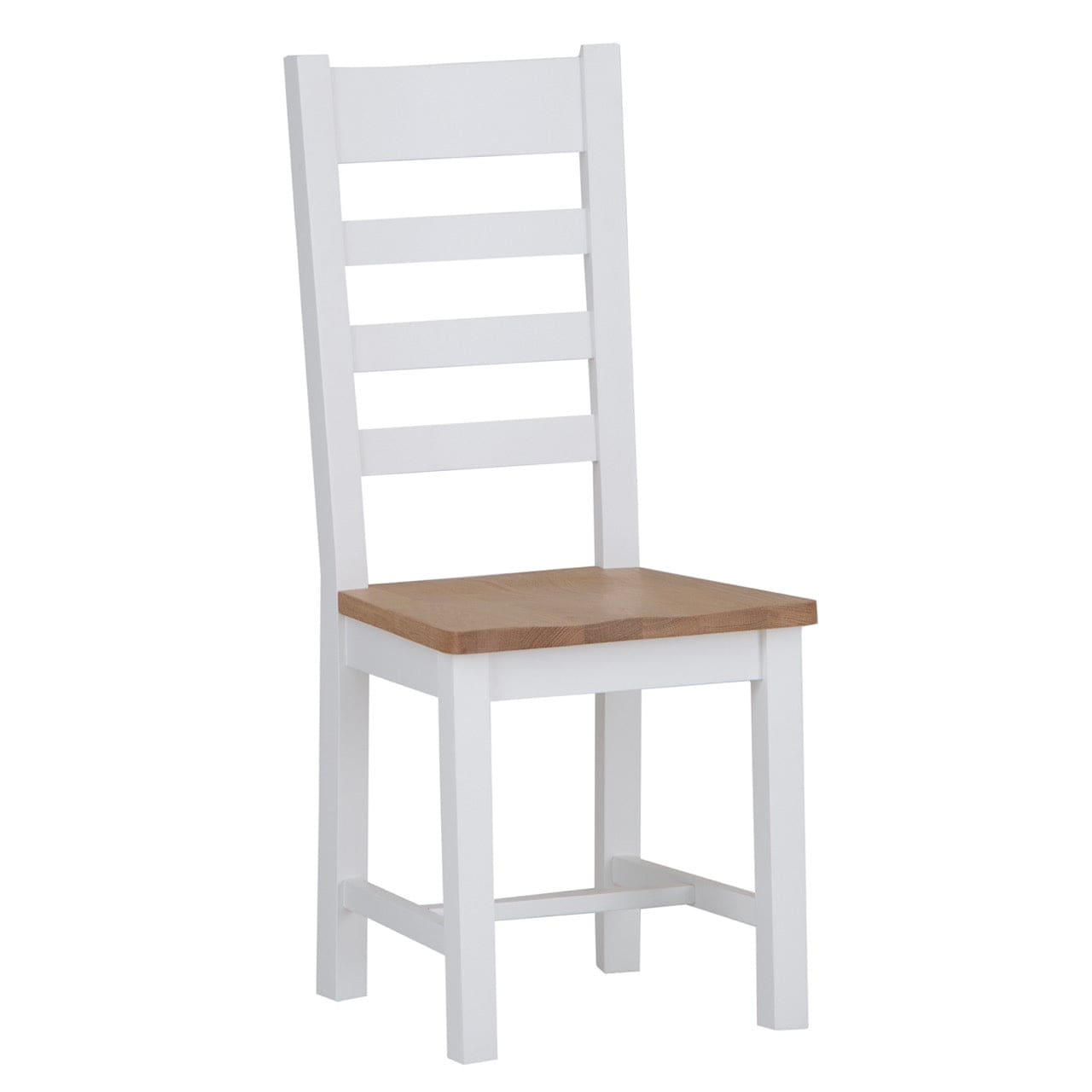 Eaton White Painted Oak Ladder Back Dining Chair Wooden Seat