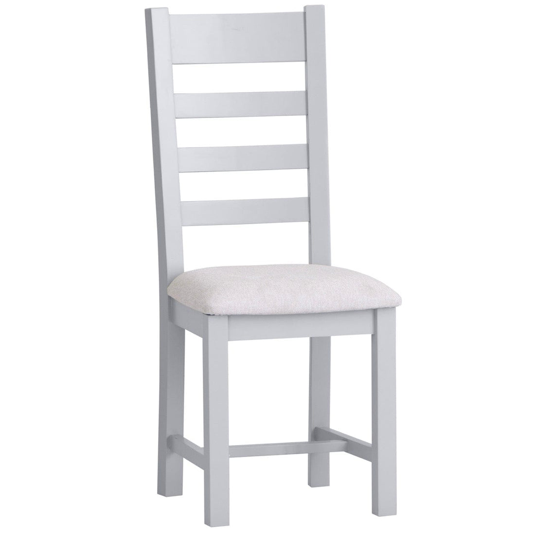 Eaton Grey Painted Oak Ladder Back Dining Chair Fabric Seat