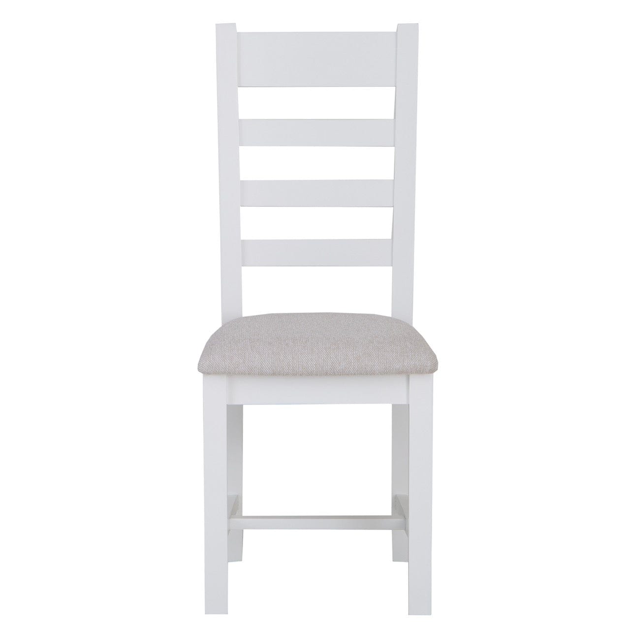 Eaton White Painted Oak Ladder Back Dining Chair Fabric Seat