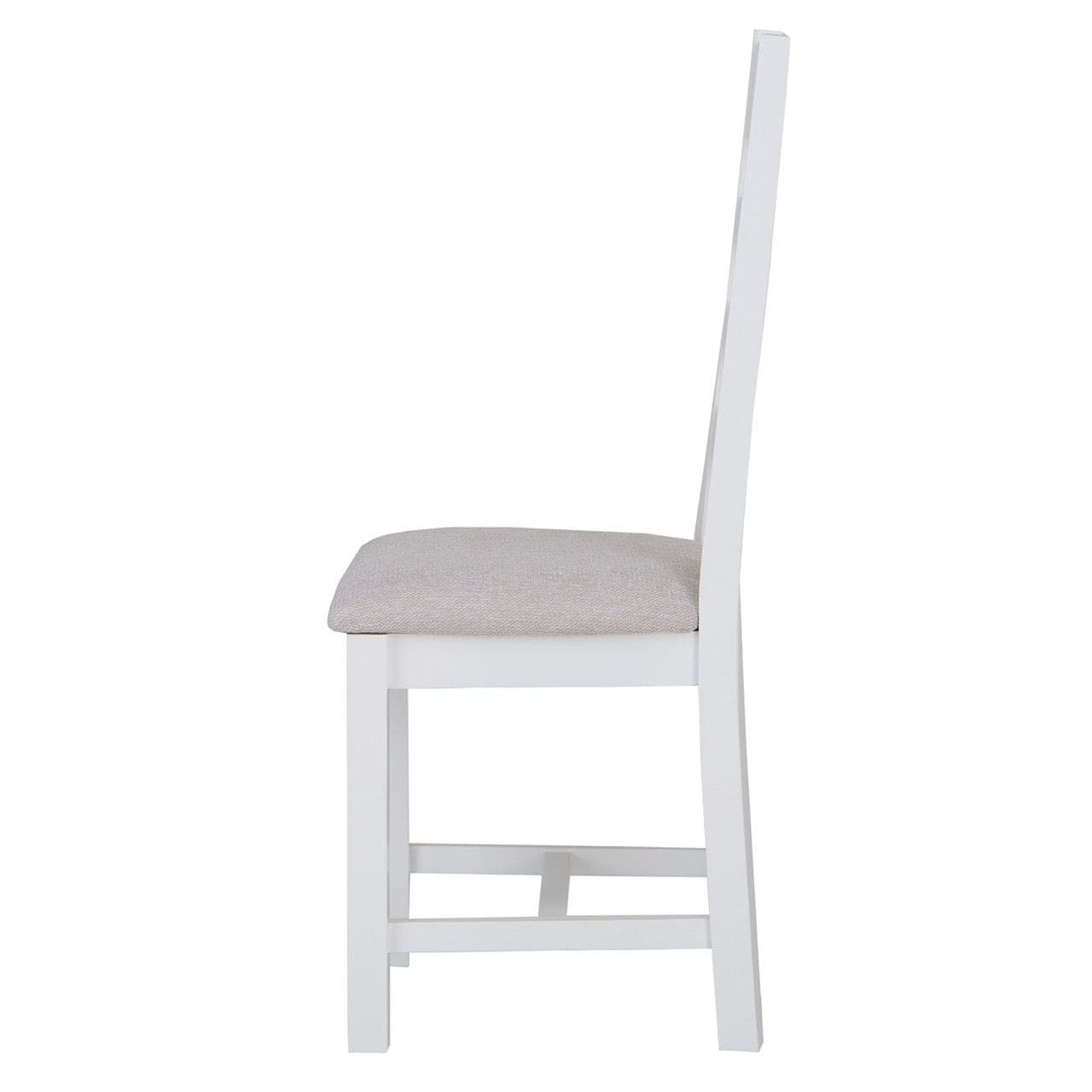 Eaton White Painted Oak Ladder Back Dining Chair Fabric Seat