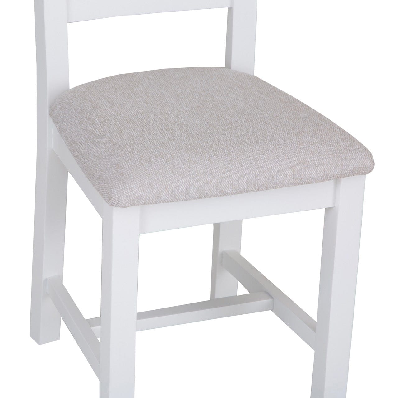 Eaton White Painted Oak Ladder Back Dining Chair Fabric Seat