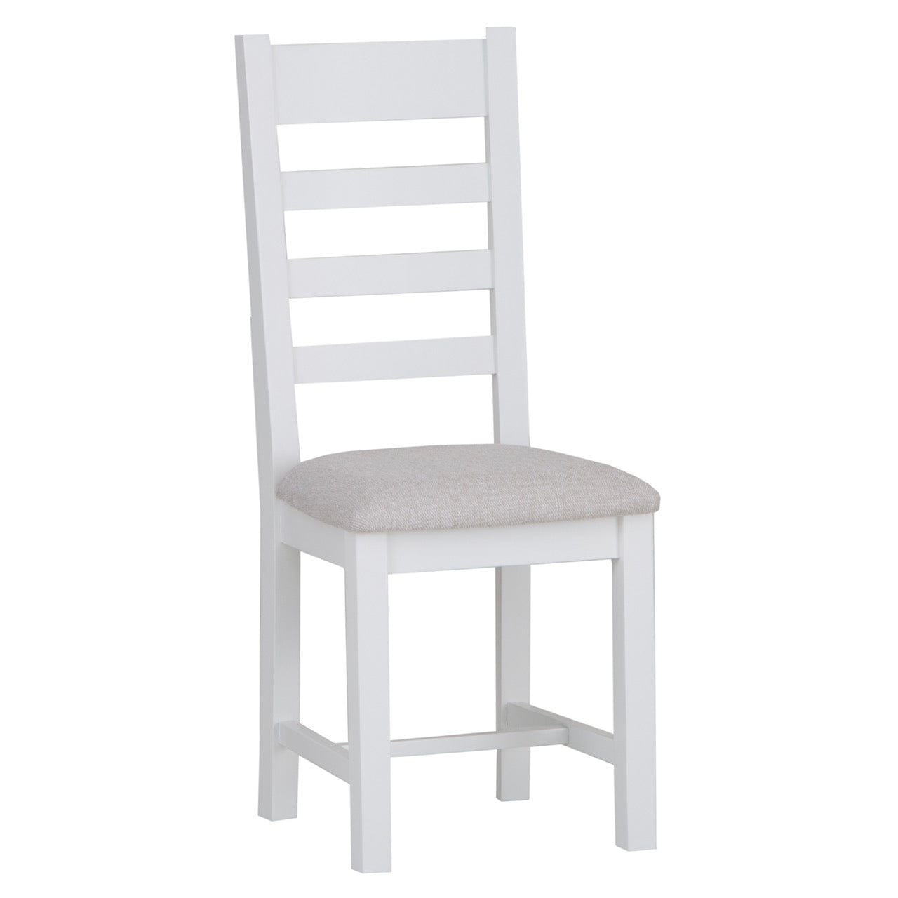 Eaton White Painted Oak Ladder Back Dining Chair Fabric Seat