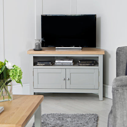 Eaton Grey Painted Oak Corner TV Unit