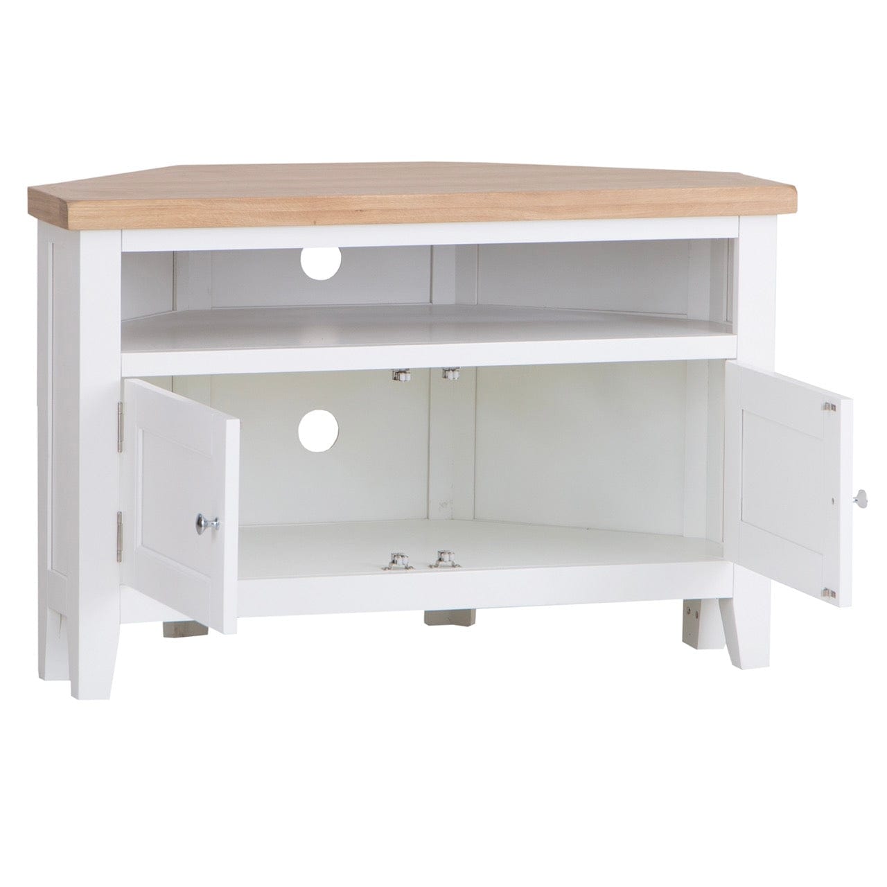 Eaton White Painted Oak Corner TV Unit