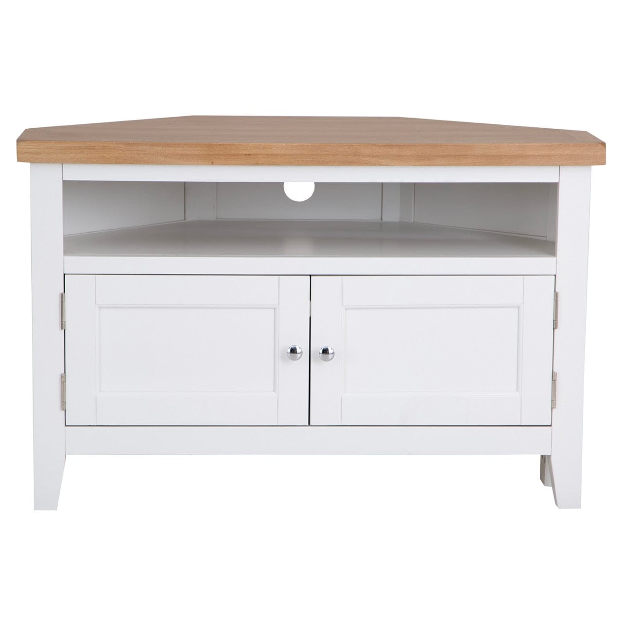 Eaton White Painted Oak Corner TV Unit