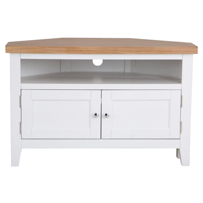 Eaton White Painted Oak Corner TV Unit