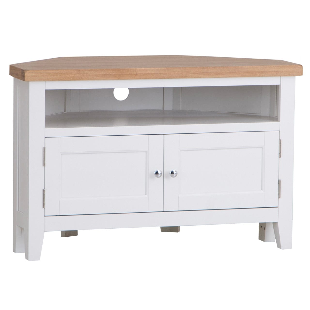 Eaton White Painted Oak Corner TV Unit