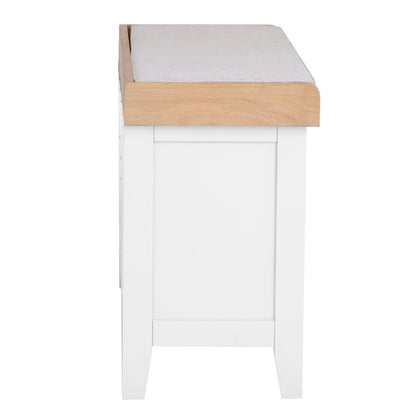 Eaton White Painted Oak Large Hall Bench