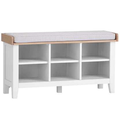 Eaton White Painted Oak Large Hall Bench