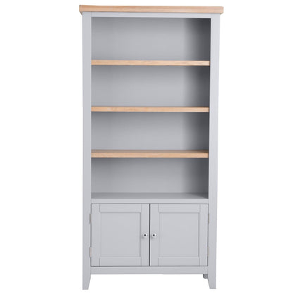 Eaton Grey Painted Oak Large Wide Bookcase