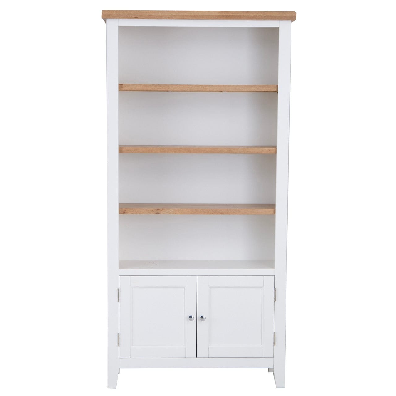 Eaton White Painted Oak Large Wide Bookcase