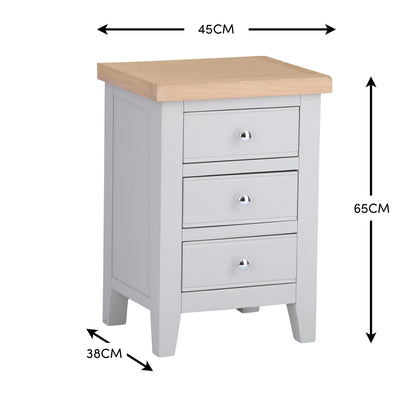 Eaton Grey Painted Oak Large Bedside Table