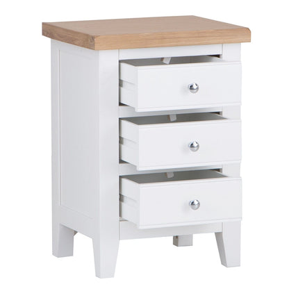 Eaton White Painted Oak Large Bedside Table