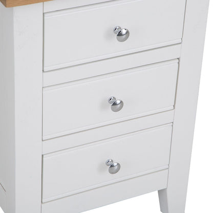 Eaton White Painted Oak Large Bedside Table