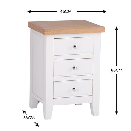 Eaton White Painted Oak Large Bedside Table