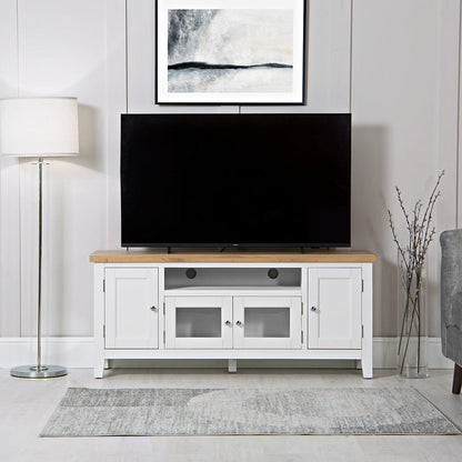 Eaton White Painted Oak Large TV Unit