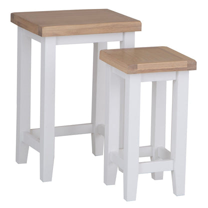 Eaton White Painted Oak Nest Of 2 Tables