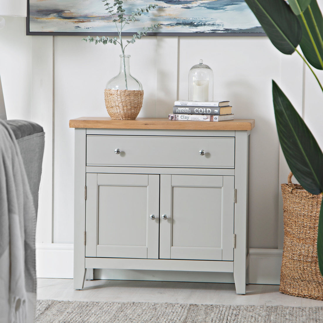 Eaton Grey Painted Oak Mini Sideboard