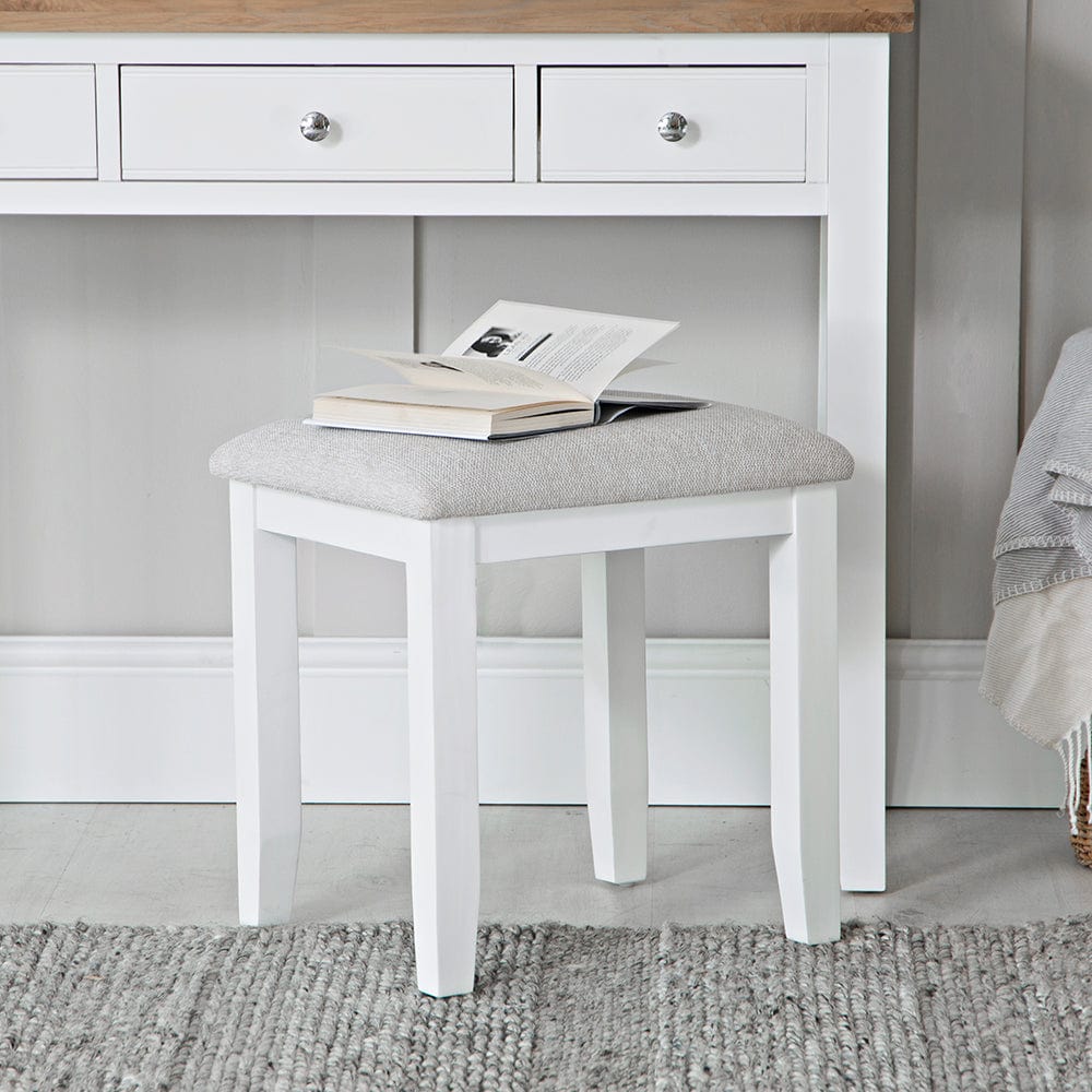 Eaton White Painted Oak Dressing Stool