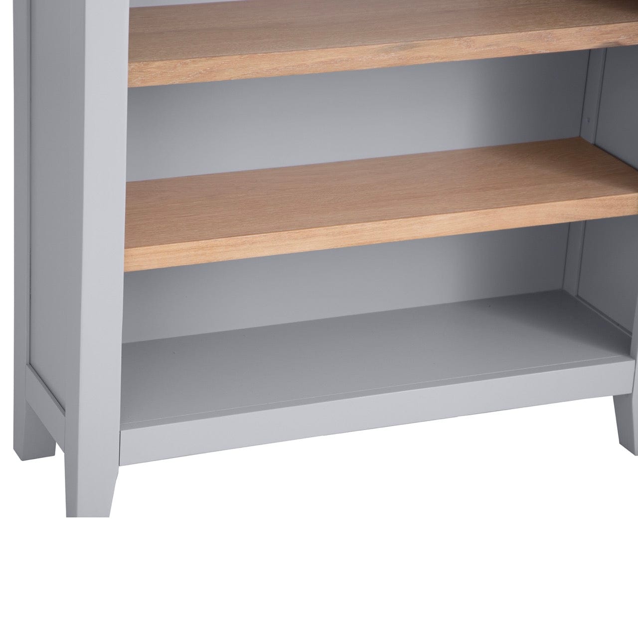 Eaton Grey Painted Oak Small Wide Bookcase