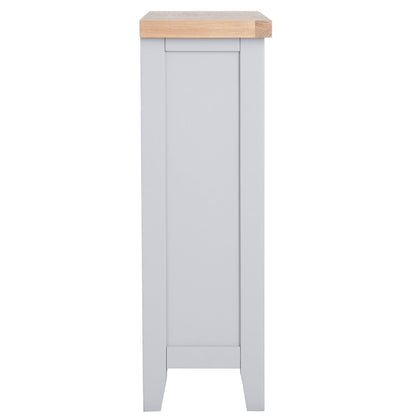 Eaton Grey Painted Oak Small Wide Bookcase