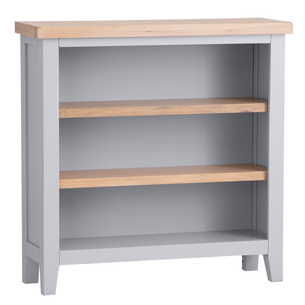 Eaton Grey Painted Oak Small Wide Bookcase