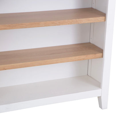 Eaton White Painted Oak Small Wide Bookcase