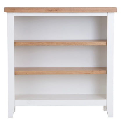 Eaton White Painted Oak Small Wide Bookcase