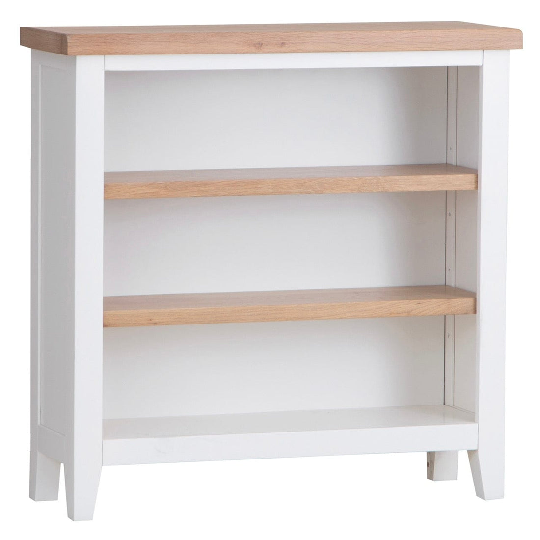 Eaton White Painted Oak Small Wide Bookcase