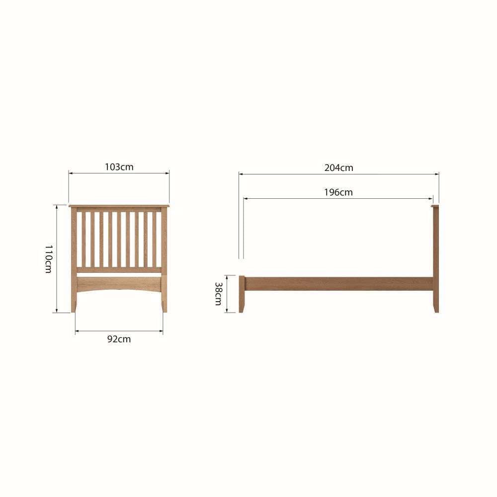 Gloucester Oak Single Bed Frame