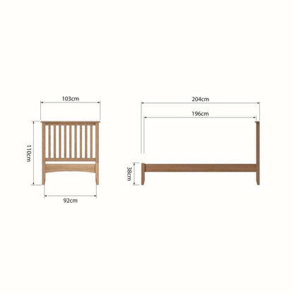 Gloucester Oak Single Bed Frame