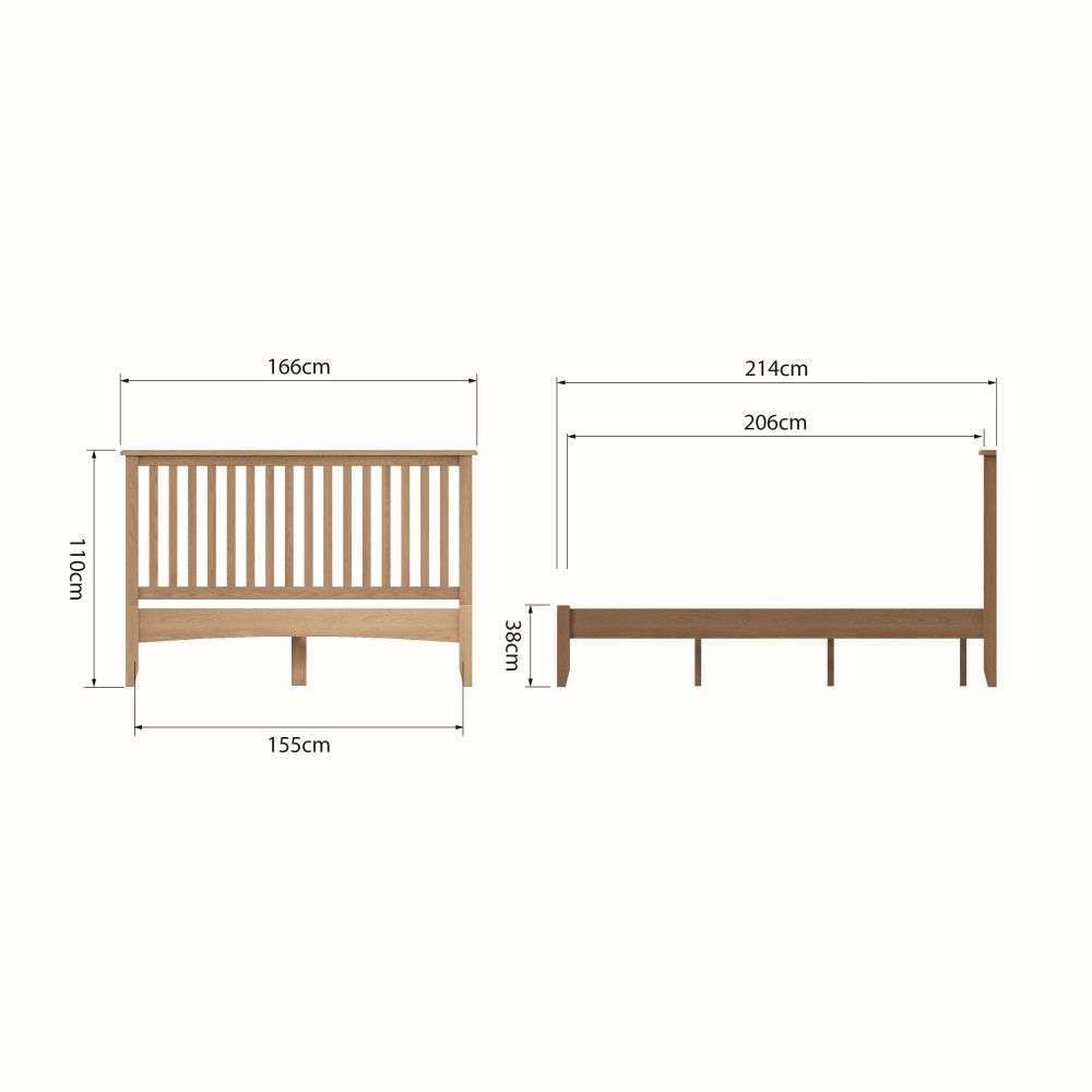 Gloucester Oak King Size Bed Frame