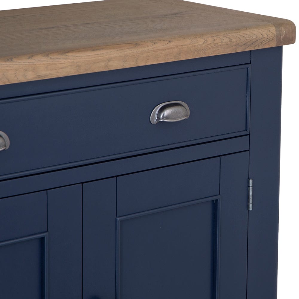 Wessex Smoked Oak Blue Painted Extra Large 4 Door Sideboard