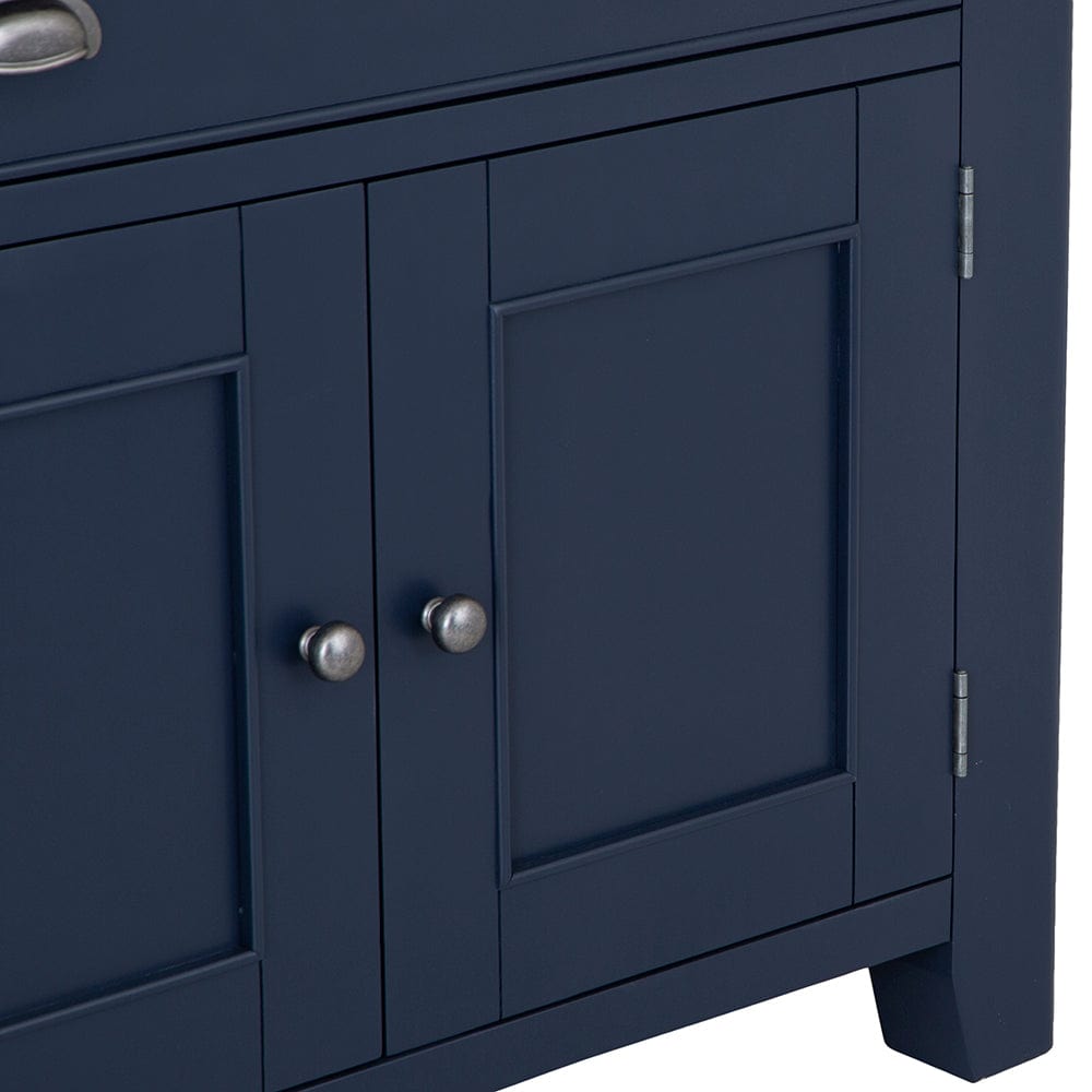 Wessex Smoked Oak Blue Painted Extra Large 4 Door Sideboard