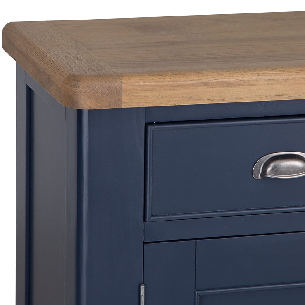 Wessex Smoked Oak Blue Painted Extra Large 4 Door Sideboard