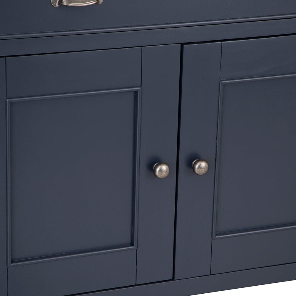 Wessex Smoked Oak Blue Painted Extra Large 4 Door Sideboard