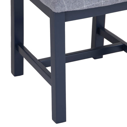 Wessex Smoked Oak Blue Painted Cross Back Dining Chair With Grey Check Seat