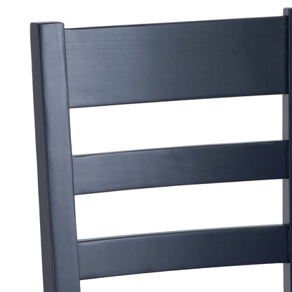 Wessex Smoked Oak Blue Painted Ladder Back Dining Chair With Grey Check Seat