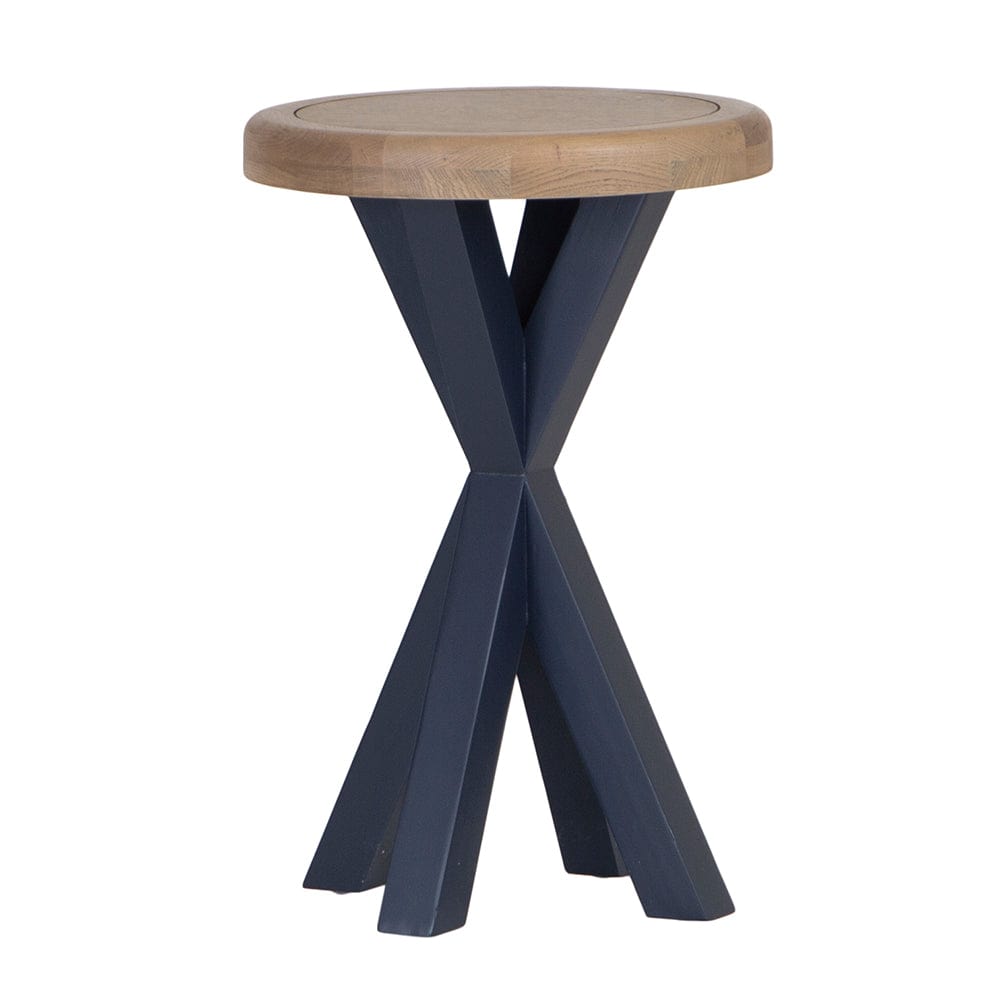 Wessex Smoked Oak Blue Painted Round Side Table