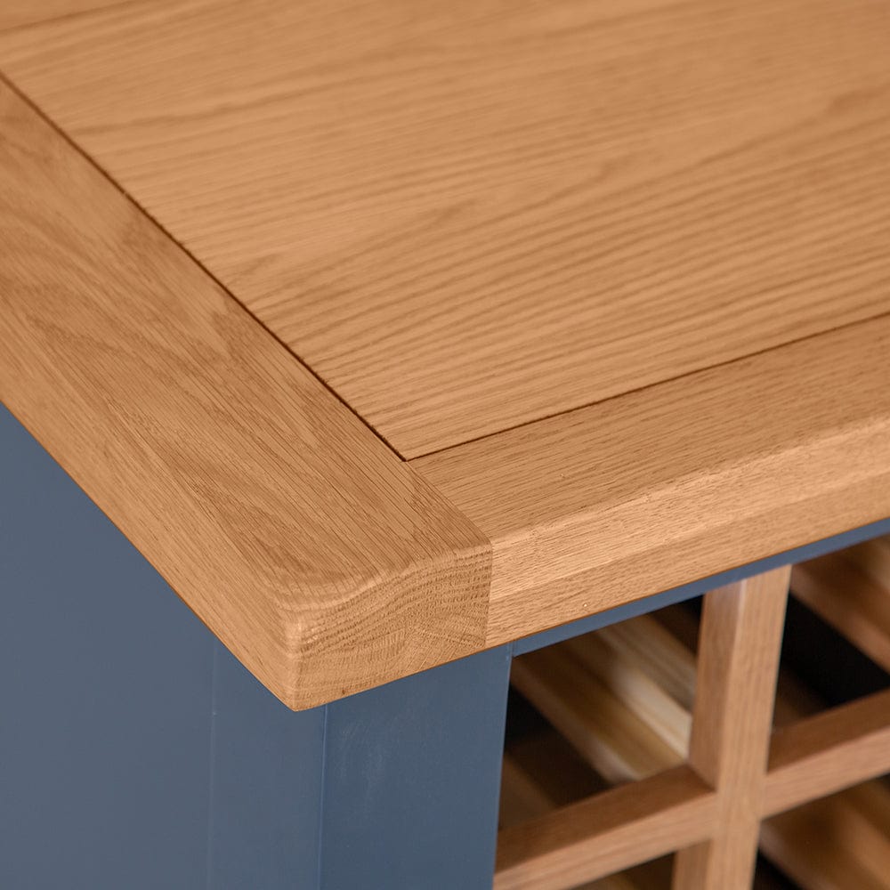 Hampshire Blue Painted Oak Small Sideboard Wine Rack
