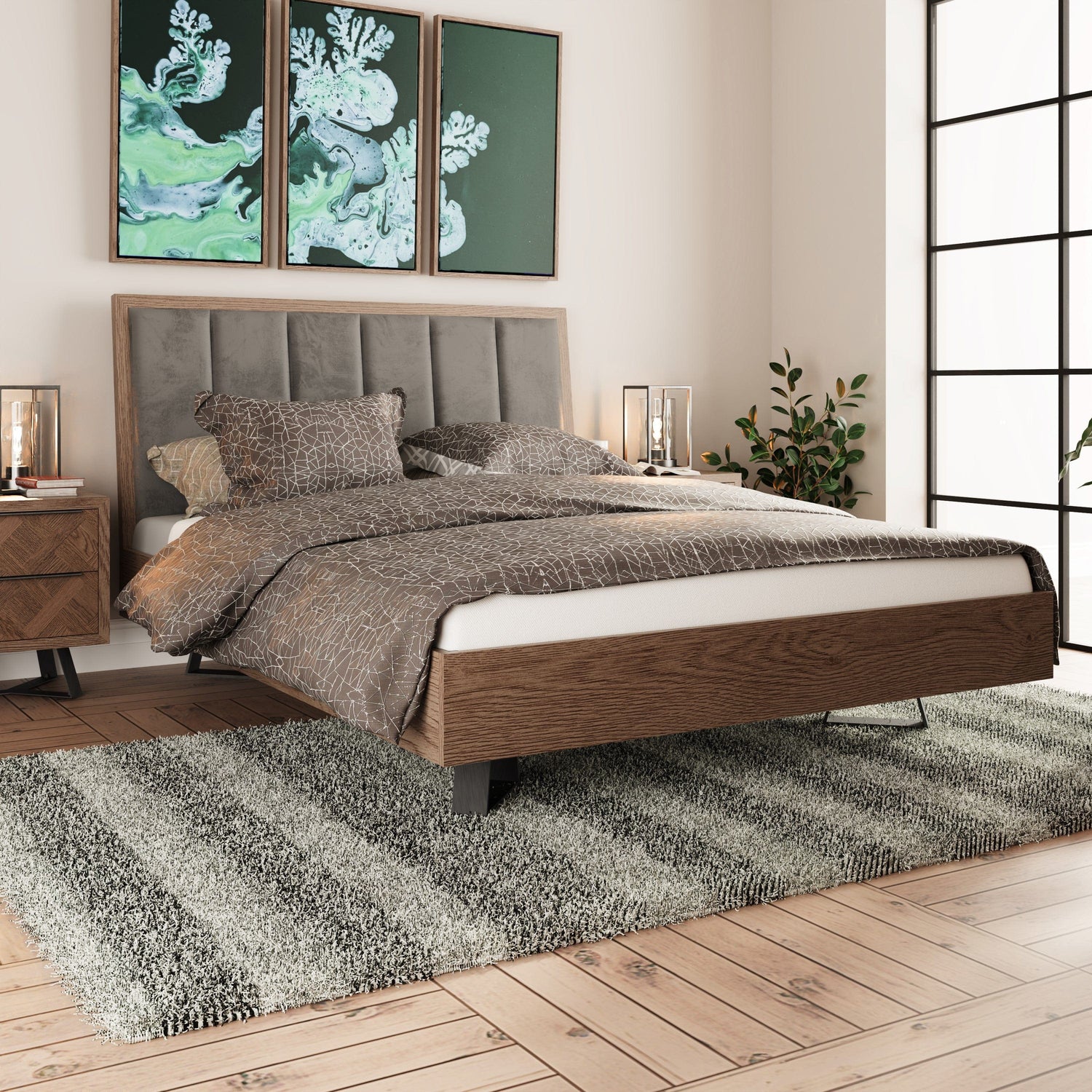 Industrial Oak 6ft Super King Size Bed Frame